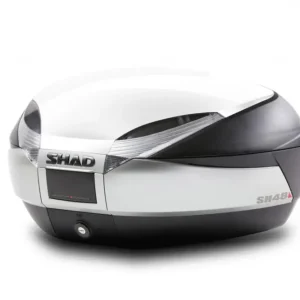 Must-Have Vrchní kufr na motorku s barevným krytem SHAD SH48 bílá se zámkem PREMIUM SMART