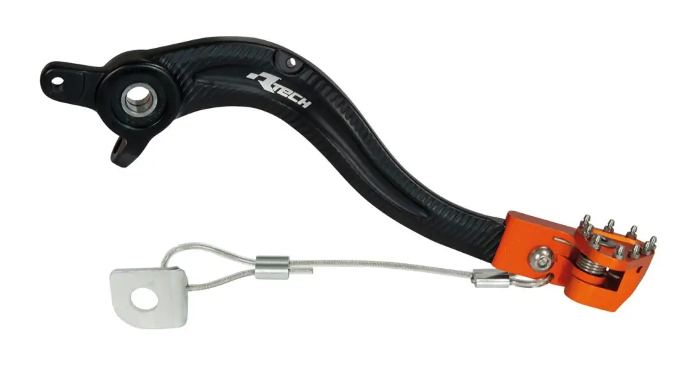 Kup Teď brzdový pedál hliníkový KTM, RTECH (černo-oranžový)