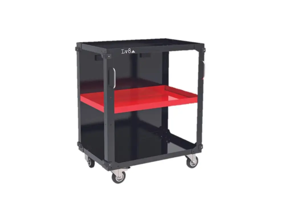 Top Prodej Trolley with 3 shelves LV8 EQC3RS.7605.R L800 black with red shelves