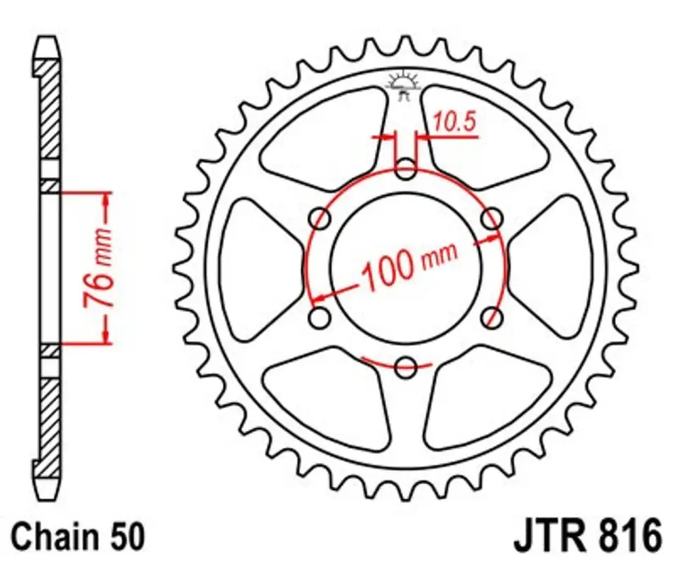 Koupit Online Řetězová rozeta JT JTR 816-38 38 zubů, 530