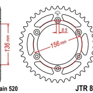 Speciální Cena Řetězová rozeta JT JTR 822-48 48 zubů, 520