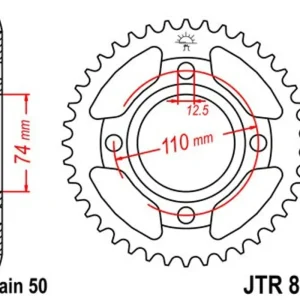 Výprodej Řetězová rozeta JT JTR 854-37 37 zubů, 530
