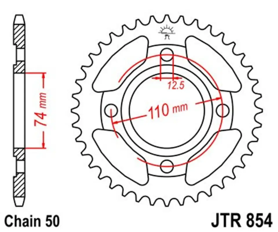 Výprodej Řetězová rozeta JT JTR 854-37 37 zubů, 530