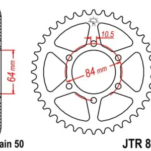 Zlevněný Řetězová rozeta JT JTR 814-50 50 zubů, 530