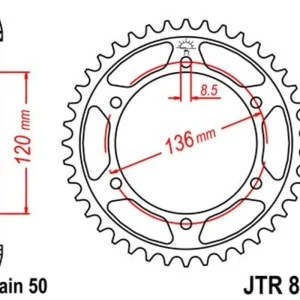 Speciální Cena Řetězová rozeta JT JTR 862-38 38 zubů, 530