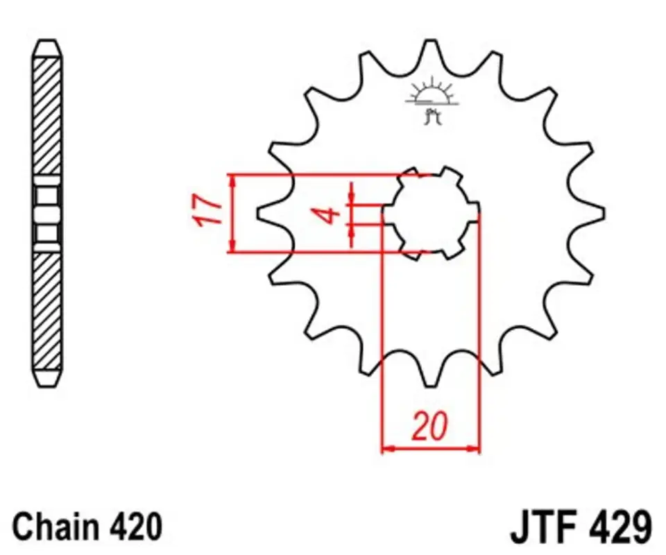 Řetězové kolečko JT JTF 429-15 15 zubů, 530 Hit Sezóny