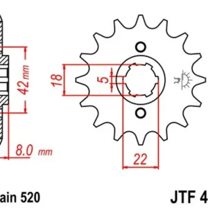 Rychlé Dodání Řetězové kolečko JT JTF 431-13 13 zubů, 520