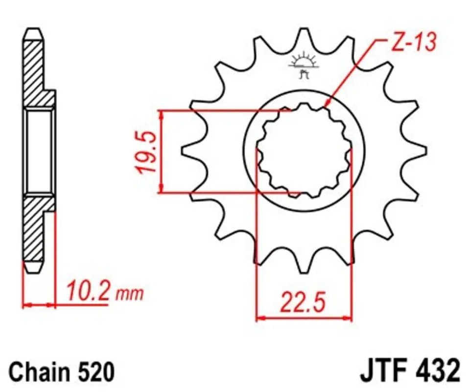 Výprodej Řetězové kolečko JT JTF 432-11 11 zubů, 520