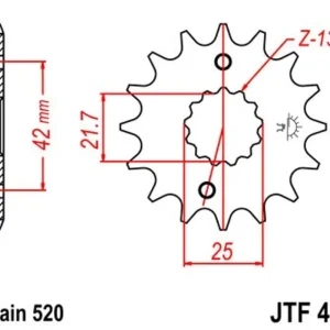 Výprodej Řetězové kolečko JT JTF 436-13 13 zubů, 520