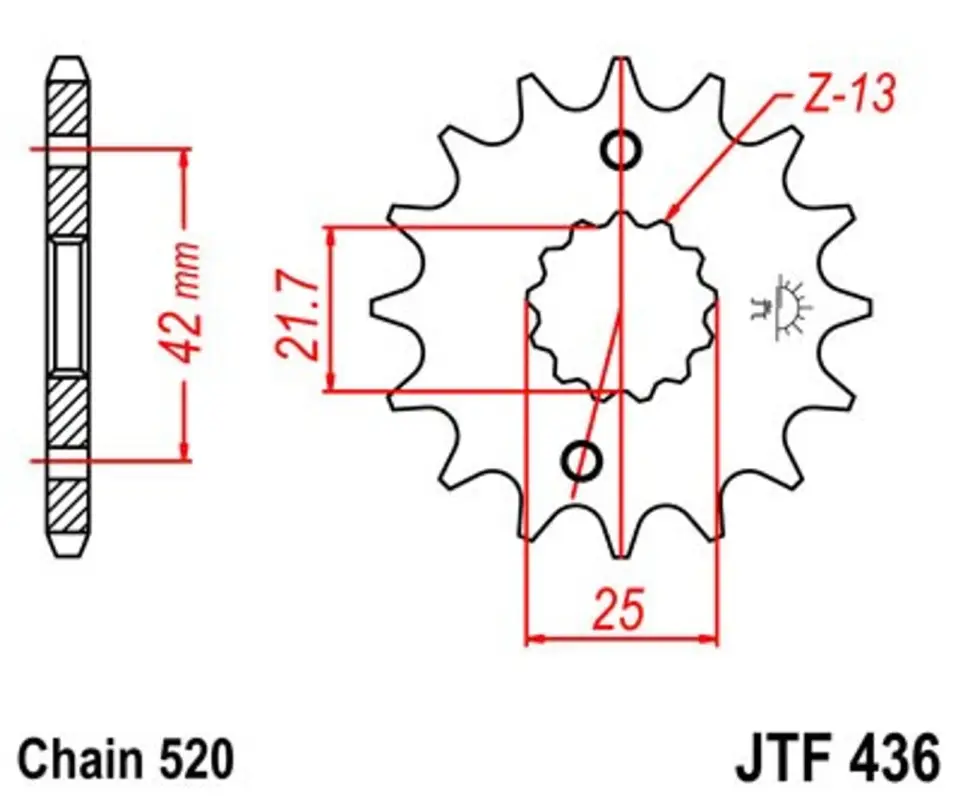 Omezená Nabídka Řetězové kolečko JT JTF 436-16 16 zubů, 520