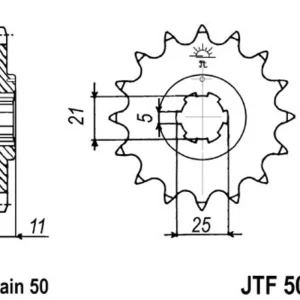 Vrácení Zdarma Řetězové kolečko JT JTF 508-14 14 zubů, 530