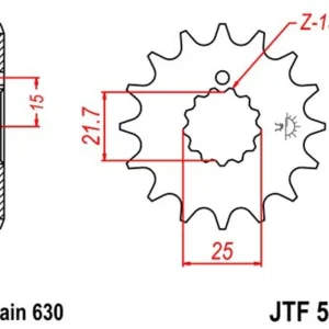 Tovární Cena Řetězové kolečko JT JTF 518-16 16 zubů, 630