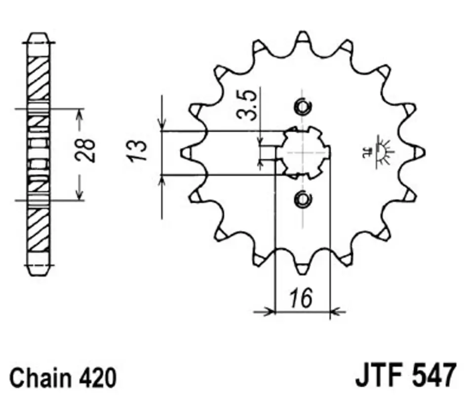 Speciální Cena Řetězové kolečko JT JTF 547-13 13 zubů, 420