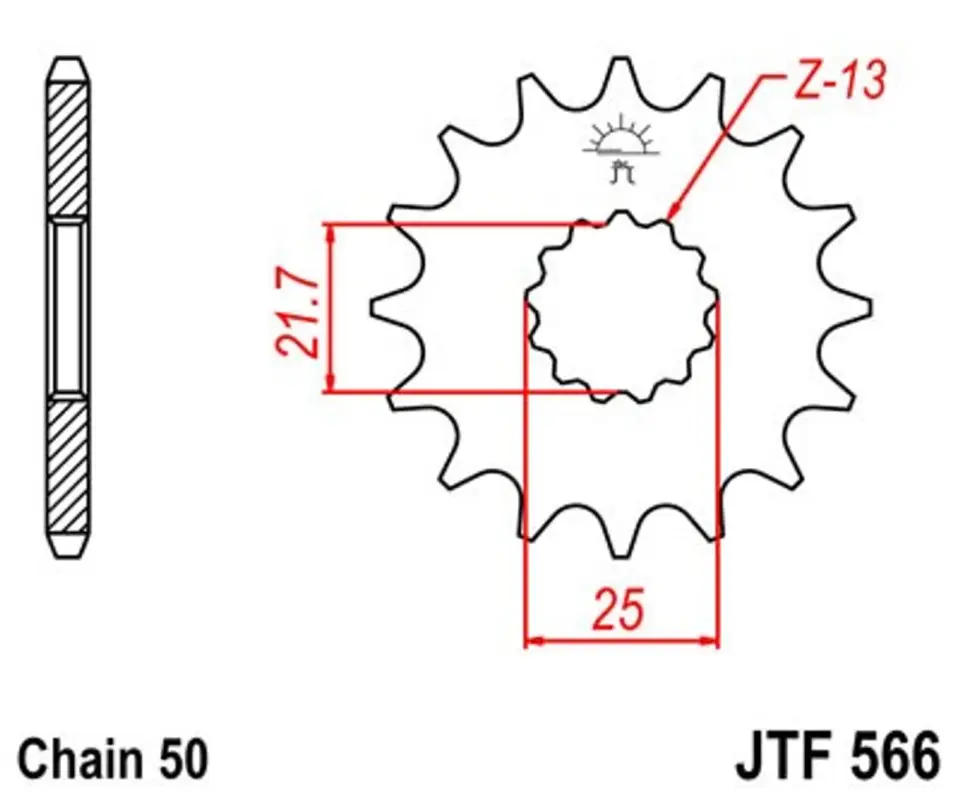 Víkendová Akce Řetězové kolečko JT JTF 566-12 12 zubů, 530
