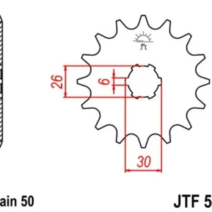 Akce Řetězové kolečko JT JTF 568-16 16 zubů, 530