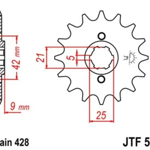 Top Prodej Řetězové kolečko JT JTF 576-17 17 zubů, 428