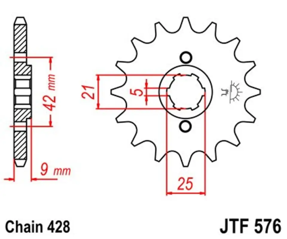Top Prodej Řetězové kolečko JT JTF 576-17 17 zubů, 428
