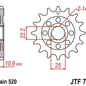 Výprodej Řetězové kolečko JT JTF 707-15 15 zubů, 520
