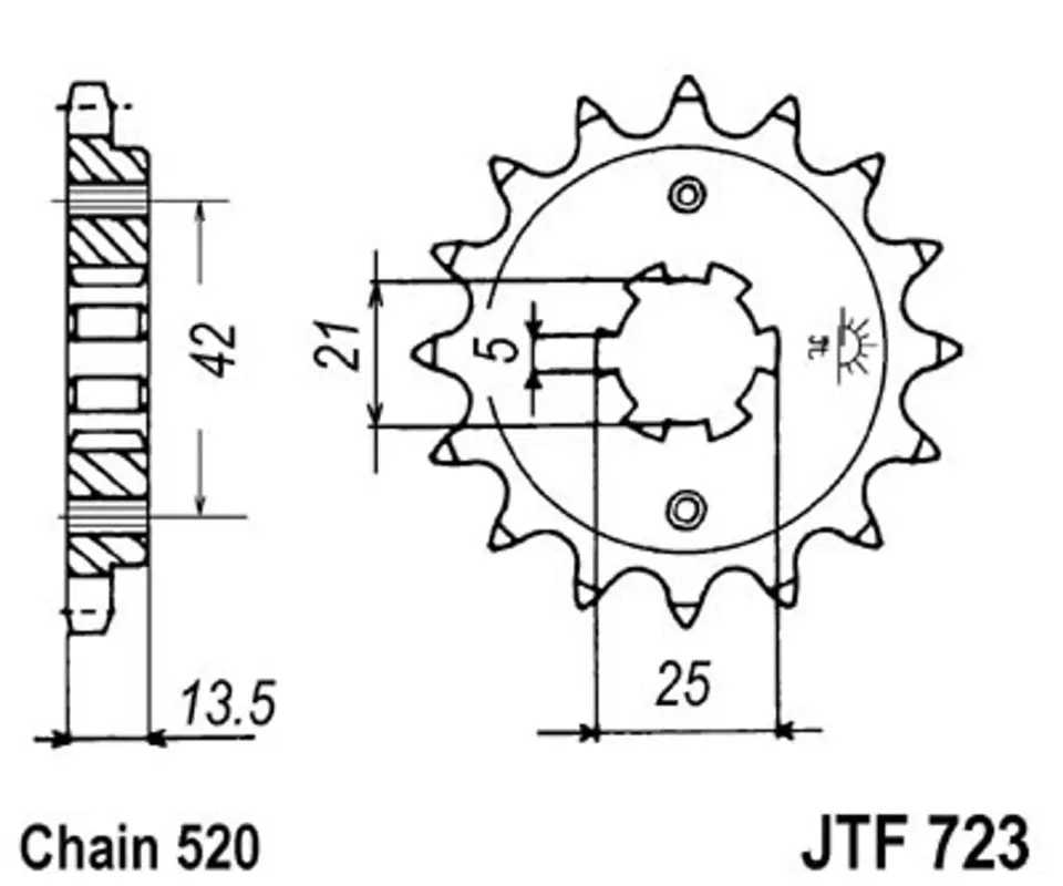 Vysoce Kvalitní Řetězové kolečko JT JTF 723-14 14 zubů, 520