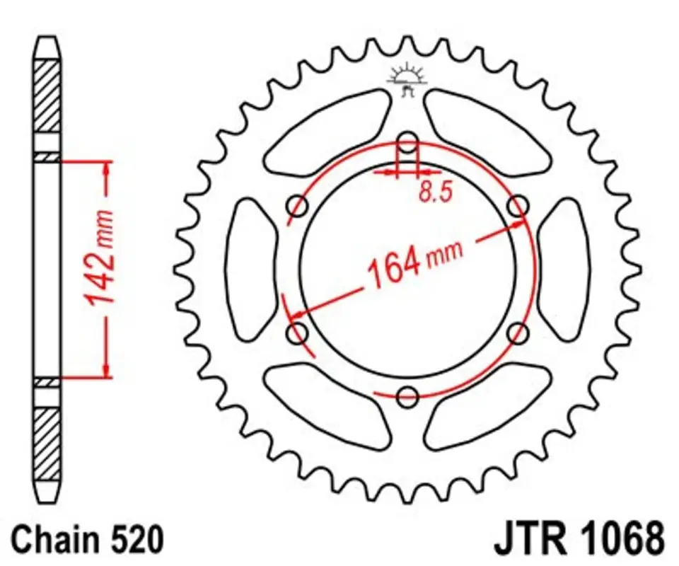 Tovární Cena Řetězová rozeta JT JTR 1068-46 46 zubů, 520