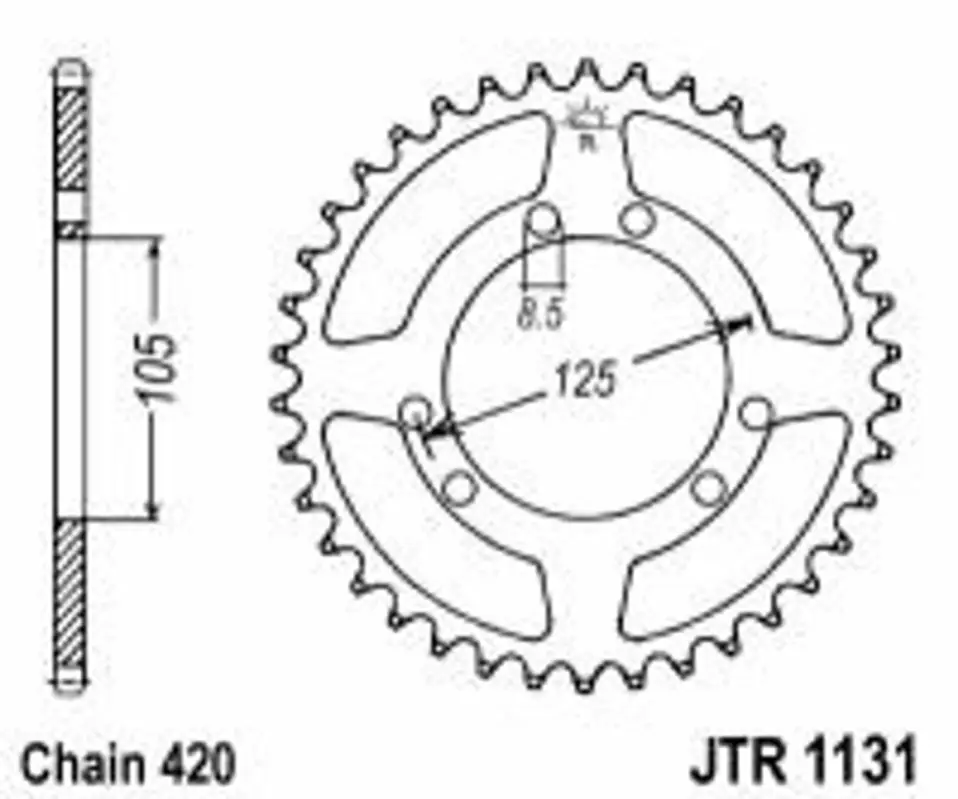 Výhodná Nabídka Řetězová rozeta JT JTR 1131-48 48 zubů, 420