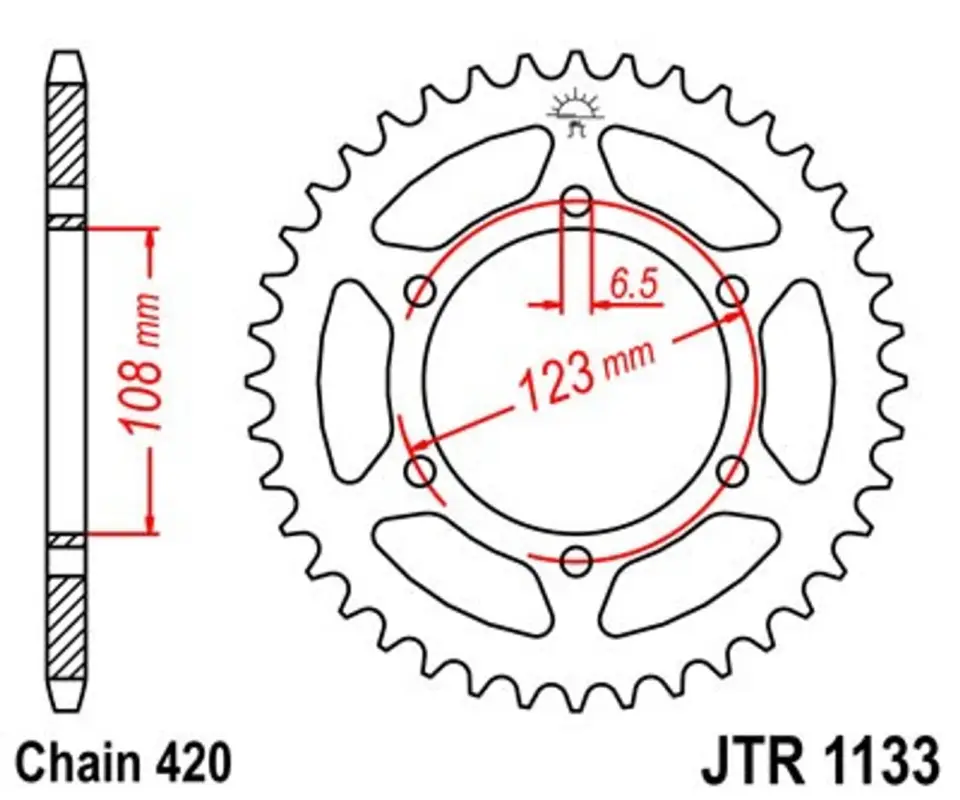 Víkendová Akce Řetězová rozeta JT JTR 1133-53 53 zubů, 420