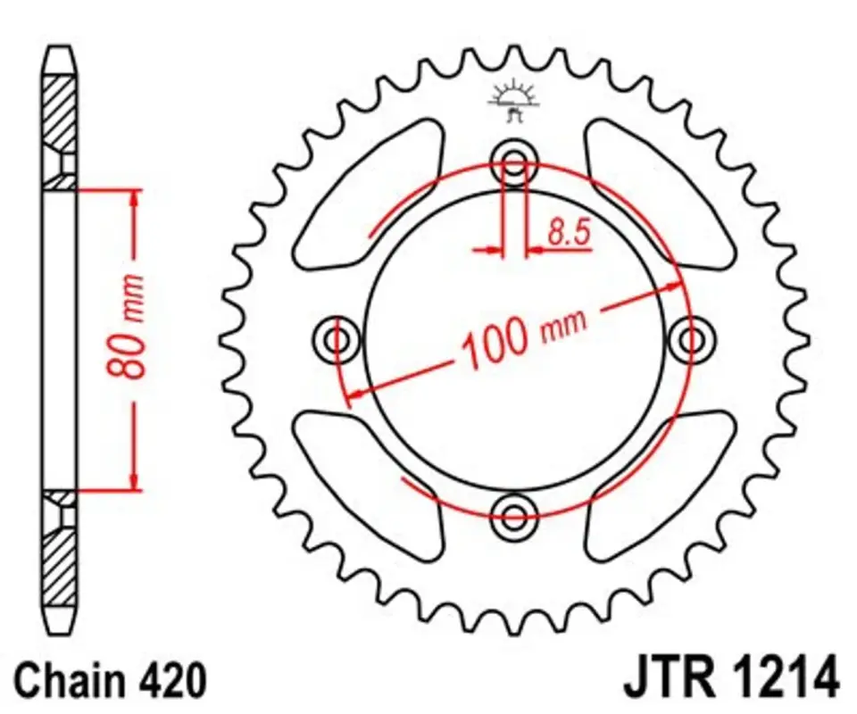 Rychlé Dodání Řetězová rozeta JT JTR 1214-49 49 zubů, 420