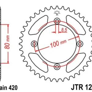 Top Prodej Řetězová rozeta JT JTR 1214-51 51 zubů, 420