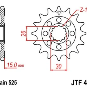 Vrácení Zdarma Řetězové kolečko JT JTF 404-14 14 zubů, 525