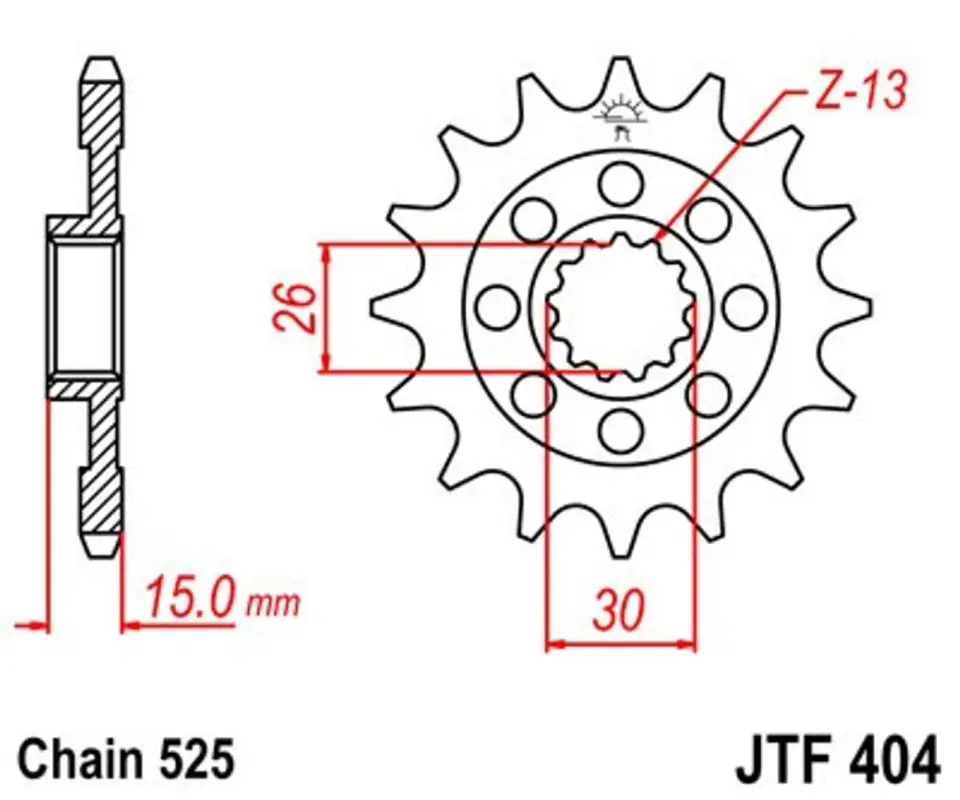 Vrácení Zdarma Řetězové kolečko JT JTF 404-14 14 zubů, 525