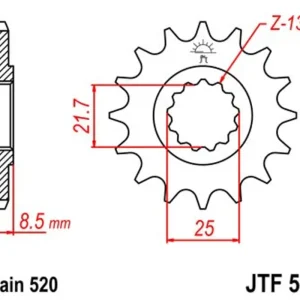 Víkendová Akce Řetězové kolečko JT JTF 578-14 14 zubů, 520