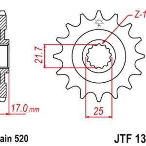 Sleva Řetězové kolečko JT JTF 1381-15 15 zubů, 520