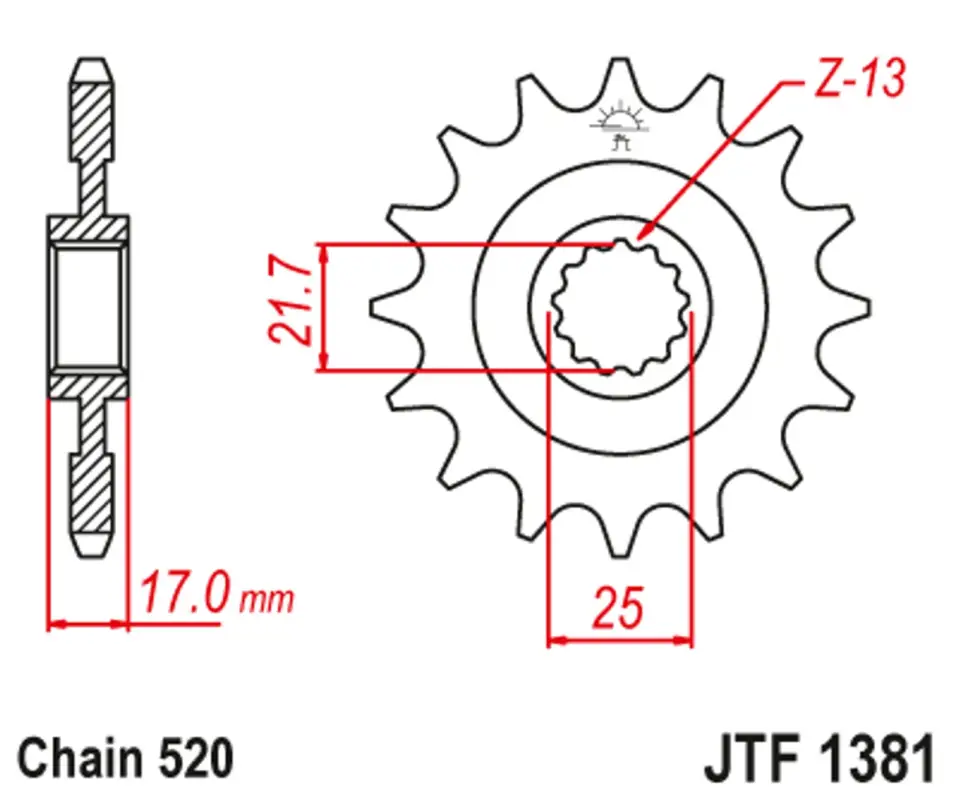 Sleva Řetězové kolečko JT JTF 1381-15 15 zubů, 520