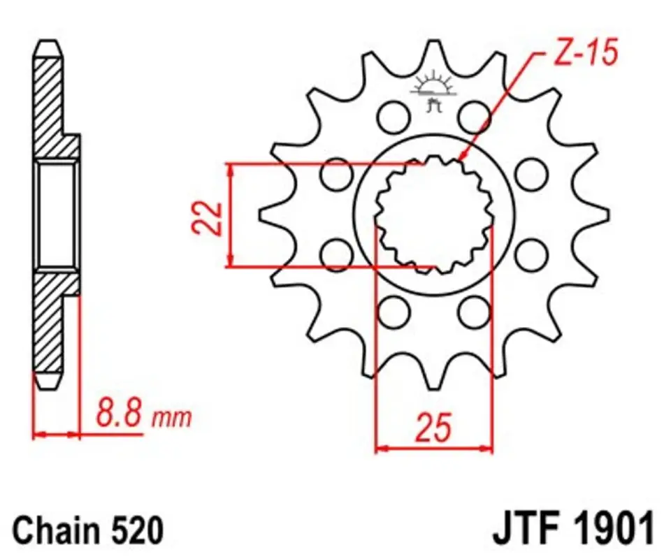 Výprodej Řetězové kolečko JT JTF 1901-11 11 zubů, 520