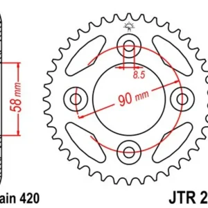 Víkendová Akce Řetězová rozeta JT JTR 212-34 34 zubů, 420
