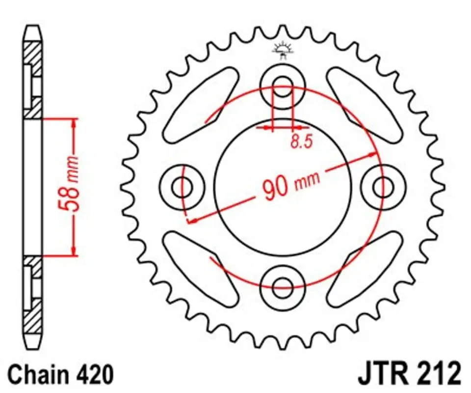 Víkendová Akce Řetězová rozeta JT JTR 212-34 34 zubů, 420