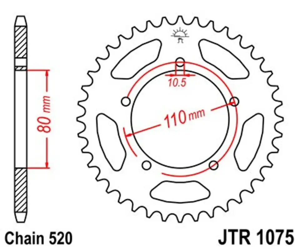 Výprodej Řetězová rozeta JT JTR 1075-36 36 zubů, 520