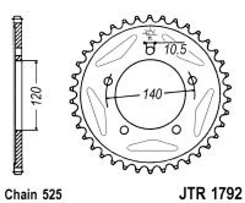 Výprodej Řetězová rozeta JT JTR 1792-40 40 zubů, 525