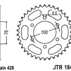 Super Cena Řetězová rozeta JT JTR 1844-44 44 zubů, 428