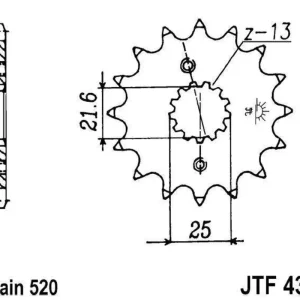 Vrácení Zdarma Řetězové kolečko JT JTF 436-14 14 zubů, 520