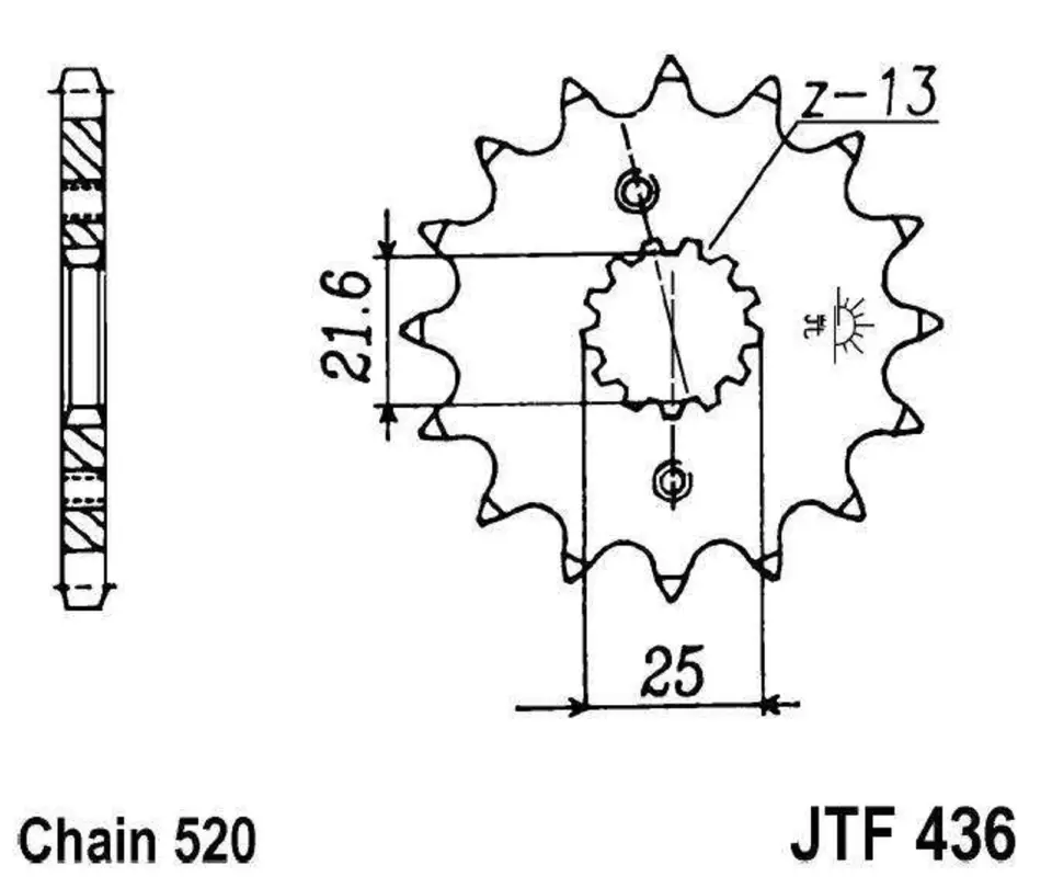 Vrácení Zdarma Řetězové kolečko JT JTF 436-14 14 zubů, 520