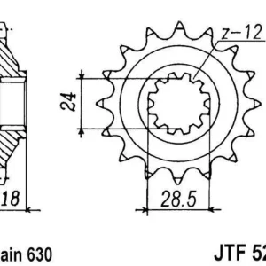 Speciální Cena Řetězové kolečko JT JTF 523-15 15 zubů, 630