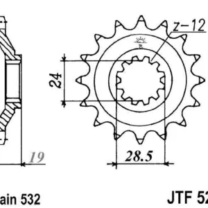 Sezónní Sleva Řetězové kolečko JT JTF 525-17 17 zubů, 532