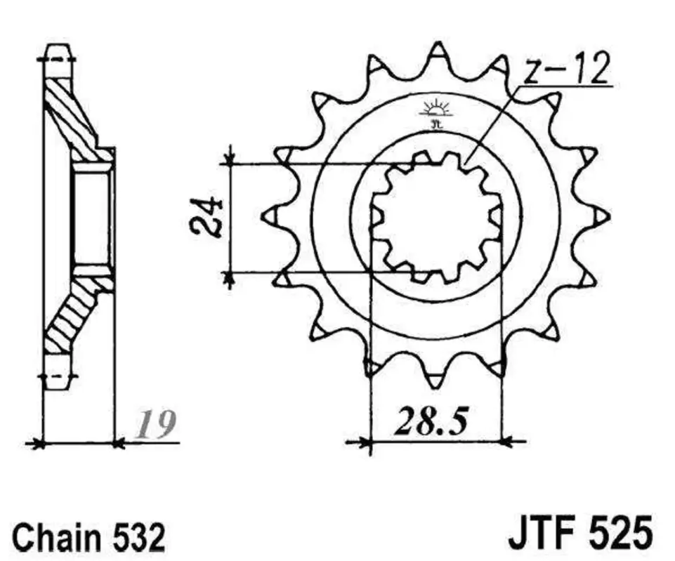 Sezónní Sleva Řetězové kolečko JT JTF 525-17 17 zubů, 532