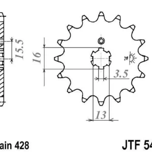 Víkendová Akce Řetězové kolečko JT JTF 542-13 13 zubů, 428