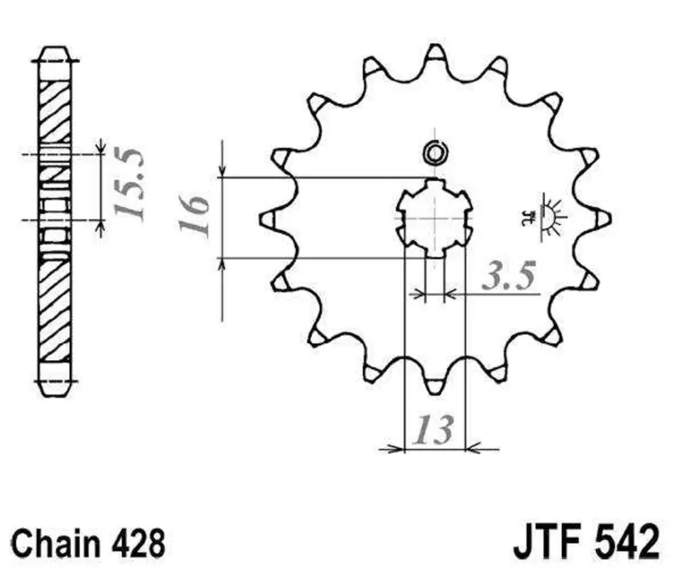Víkendová Akce Řetězové kolečko JT JTF 542-13 13 zubů, 428