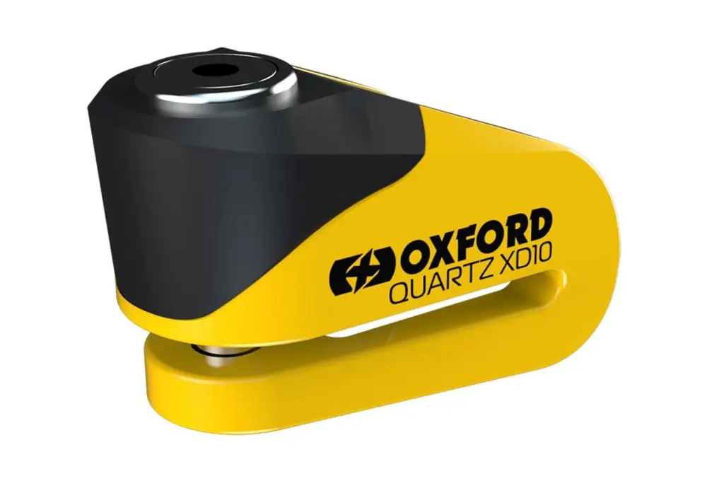 Nejprodávanější zámek kotoučové brzdy Quartz XD10, OXFORD (žlutý/černý, průměr čepu 10 mm)