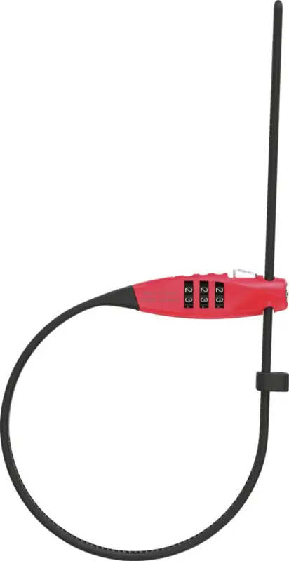Speciální uzamykatelné stahovací lanko s ocelovým jádrem Combiflex (délka kabelu 45cm,červená), ABUS Novinka