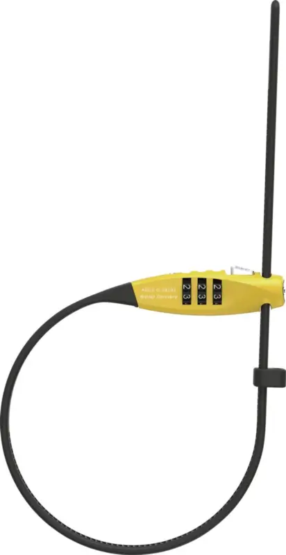 Omezená Nabídka Speciální uzamykatelné stahovací lanko s ocelovým jádrem Combiflex (délka kabelu 45cm,žlutá), ABUS