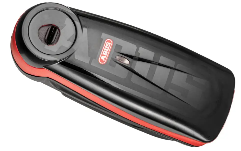 Víkendová Akce zámek na kotoučovou brzdu s alarmem Detecto 7000 RS1 (trn 3 x 5 mm), ABUS (logo red)